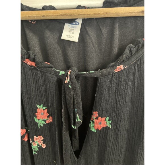 Old Navy Casual Women’s Pull-over Sleeveless Lined Floral MIDI Dress XXL, Black - Picture 2 of 4
